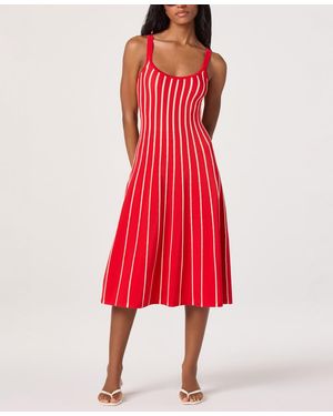 Astr Irecia Scoop Neck Midi Sweater Dress - Red