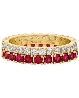 Michael Kors Tone Pave Tennis Ring - Metallic