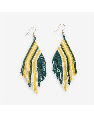 INK+ALLOY Haley Game Day Beaded Fringe Earrings - Blue