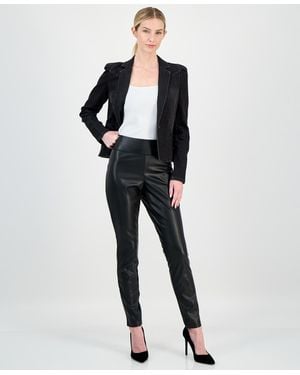 INC International Concepts Faux-leather Skinny Pants - Black