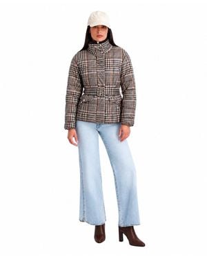 Kensie Quilted Funnel-neck Puffer Jacket - Multicolor