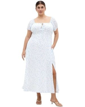 City Chic Plus Size Serina Print Maxi Dress - White