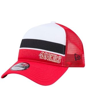 KTZ White/scarlet San Francisco 49ers Sport Night Color Block 9forty A-frame Trucker Adjustable Hat - Red