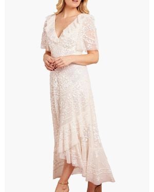Needle & Thread Anais Sequin Frill Ankle Gown - Pink