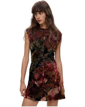 Desigual Floral Velvet Dress M. C. Lacroix - Brown