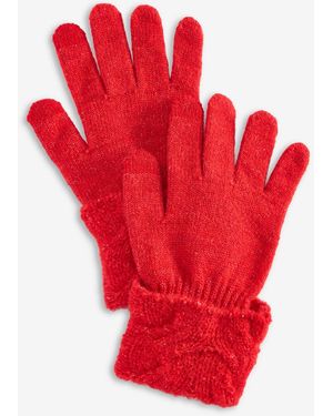 Style & Co. Cable Boucle Knit Gloves - Red