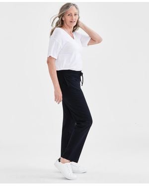 Style & Co. Mid-rise Drawstring-waist Sweatpants - Black