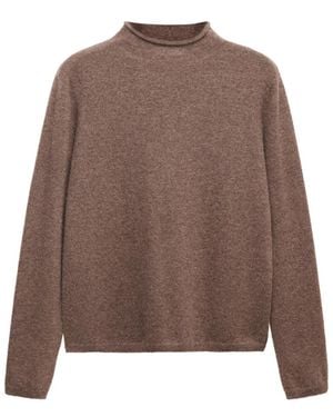 Mango Selection Cashmere Mock-neck Lightweight Sweater - Brown