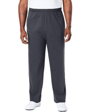 Kingsize Big & Tall Lightweight Jersey Open Bottom Sweatpants - Gray