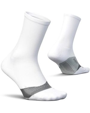 Feetures Elite Light Cushion Mini Crew Sock - White