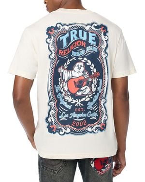 TRUE RELIGION Buddha Motif Graphic Embroidered T-shirt - White