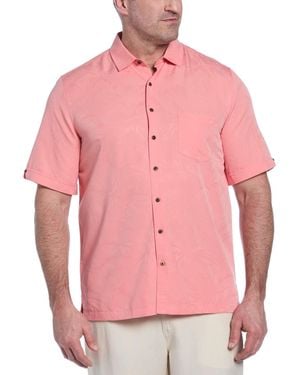 Cubavera Big & Tall Palm Print Shirt - Pink