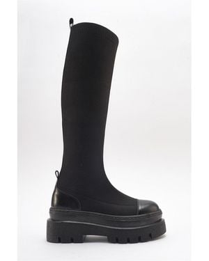 Prologue Shoes Celine Scuba Knee High Boot () - Black