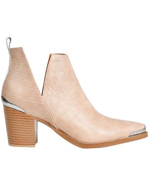 Belle & Bloom Austin Croc Embossed Ankle Boot - Natural