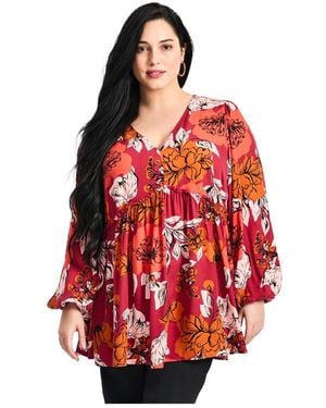 Avenue Plus Size Harley Tunic - Red