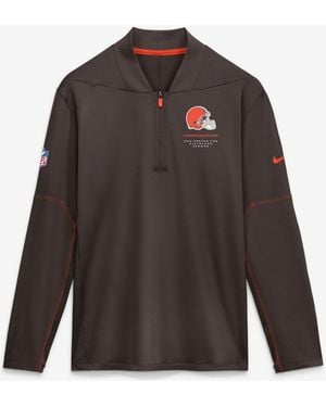 Nike Cleveland Browns Sideline Midweight Half-zip Pullover - Gray