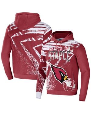 NFL Properties Nfl X Staple Arizona S Team Slogan All Over Print Pullover Hoodie - Red