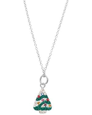 Macy's Giani Bernini Crystal Christmas Tree Pendant Necklace (0.30 Ct. T.w. - Metallic