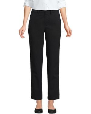 Lands' End Mid Rise Classic Straight Leg Chino Ankle Pants - Black