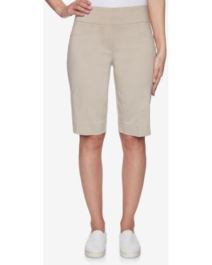 Ruby Rd. Petite Tech Mid-rise Shorts - Natural
