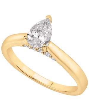 GIA Certified Diamonds Diamond Pear Engagement Ring (1 Ct. T.w. - Metallic