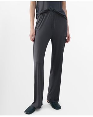 Mango Micro-modal Pajama Pants - Black