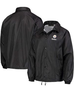 Dunbrooke Pittsburgh Steelers Coaches Classic Raglan Full-snap Windbreaker Jacket - Black