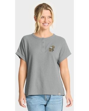 Fanatics New Orleans Saints Oversized French-slub Henley Shirt - Gray