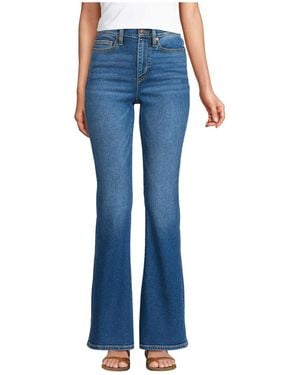 Lands' End Petite Recover Denim High Rise Skinny Flare Jeans - Blue