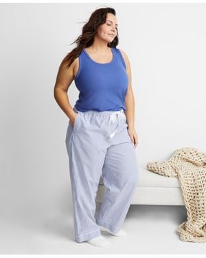 State Of Day Printed Poplin Pajama Pants Xs-3x - Blue