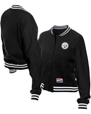 KTZ Pittsburgh Steelers Throwback Fleece Full-snap Jacket - Black