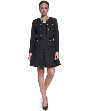 KARL LAGERFELD Knit Tweed Jacket - Black