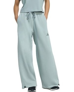 adidas All Sizing Fleece Loose Wide-leg Pants - Blue