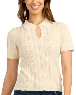 Bcx Pull-on Polo Collar Sweater - Natural