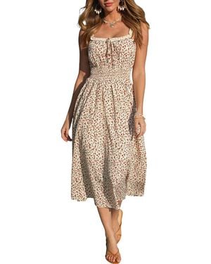 CUPSHE Cottage Dream Floral Maxi Beach Dress - Natural
