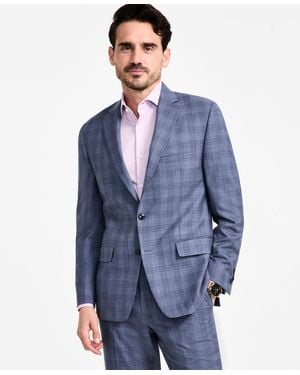 Michael Kors Classic Fit Wool Blend Suit Separates Jacket - Blue