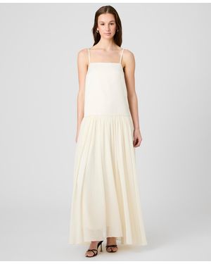 French Connection Marina Silky Square Neck Maxi Dress - Natural