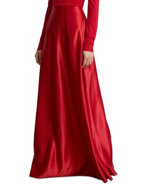 Ralph Lauren Duchess A-line High-waisted Maxi Skirt - Red