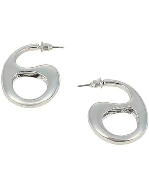 SOH Chrome The Mid-gloss Bolt Hoop Earrings - Metallic