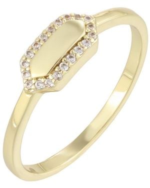 Adornia Cubic Zirconia 14k Yellow -plated Hexagon Ring - White
