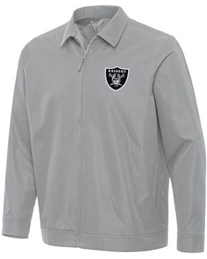 Antigua Las Vegas Raiders Pivot Full-zip Jacket - Gray