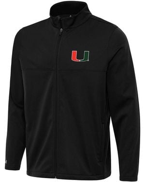 Antigua Miami Hurricanes Links 2 Full-zip Golf Jacket - Black