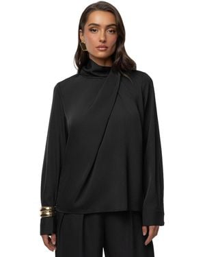 JLUXLABEL Alexa Satin Blouse - Black