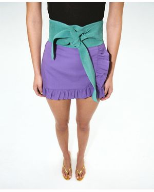 Mango Suede Cummerbund Belt - Purple
