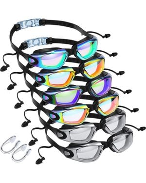 Gnuadz 6pieces Swim goggles Anti Fog Ear Plugs Nose Clip - White