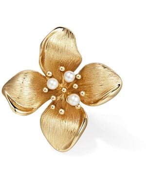 Retro Chic Blossom Brooch - Metallic