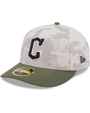 KTZ Light Beige/olive Cleveland Guardians 2025 Armed Forces Day Low Profile 59fifty Fitted Hat - Gray