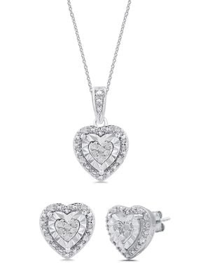 Marsala 2-piece Diamond Earring And Pendant Necklace Set (1/4 Ct. T.w. - White