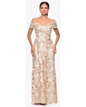 Betsy & Adam Betsy Adam Off The Shoulder Dress - Natural