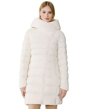 SOIA & KYO Asym Zip Puffer Jacket - White
